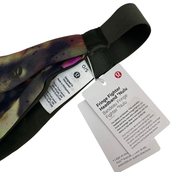 lululemon Women’s Fringed Fighter Nulu Headband Focus Splatter Reversible NWT - Picture 8 of 11
